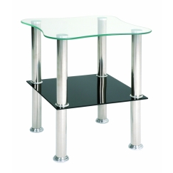 Konferenční stolek Azariah, 47 cm, nerez / černá