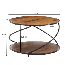Konferenční stolek Barst, 58 cm, sheesham - 4