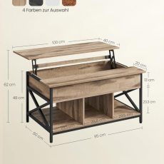 Konferenční stolek Basilisk, 100 cm, hnědá - 3