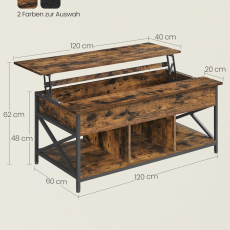 Konferenční stolek Basilisk, 100 cm, tmavě hnědá - 3