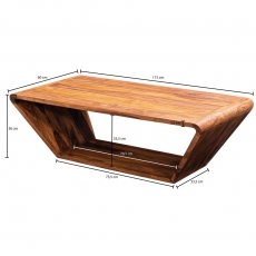 Konferenční stolek Bella, 115 cm, masiv Sheesham - 4