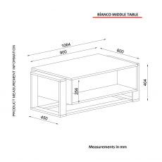 Konferenční stolek Bianco, 106 cm, černá - 7