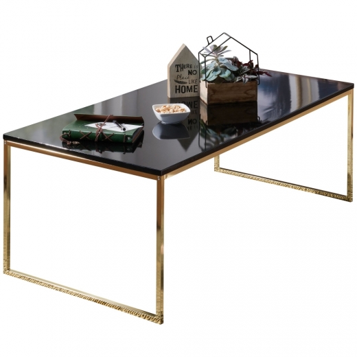 Konferenční stolek Bisa, 120 cm, černá / zlatá - 1