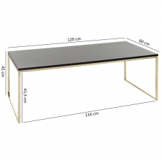 Konferenční stolek Bisa, 120 cm, černá / zlatá - 4