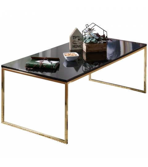 Konferenční stolek Bisa, 120 cm, černá / zlatá