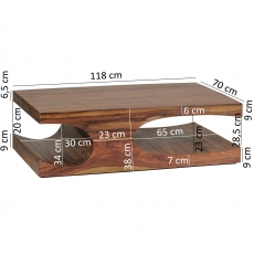 Konferenční stolek Boha, 118 cm, masiv Sheesham - 3