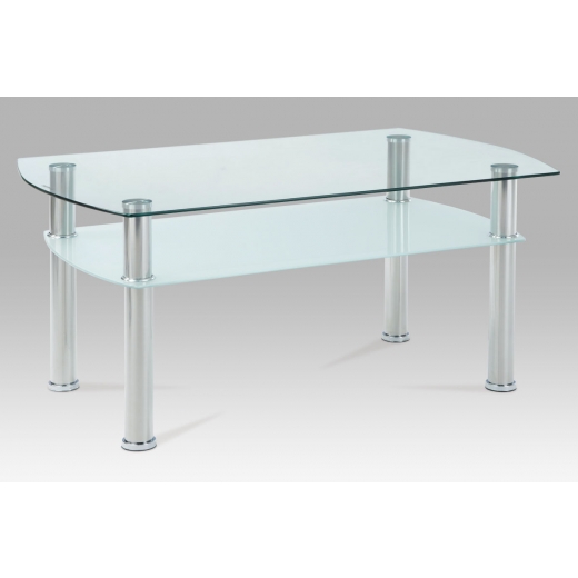 Konferenční stolek Bonse, 100 cm, čiré sklo - 1