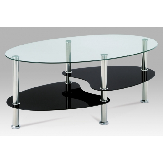 Konferenční stolek Boris, 100 cm, černé sklo - 1