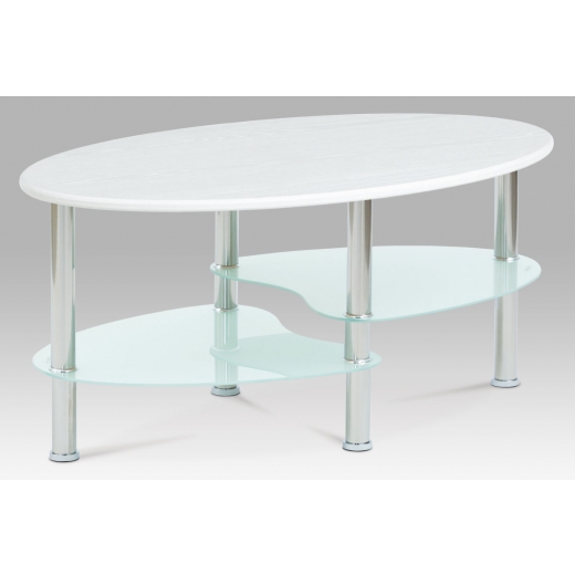 Konferenční stolek Boris, 90 cm, mléčné sklo - 1