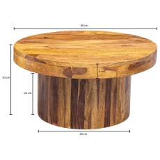 Konferenční stolek Bork, 60 cm, masiv Sheesham - 4