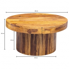 Konferenční stolek Bork, 60 cm, masiv Sheesham - 4