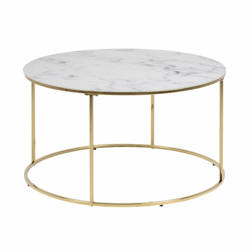 Konferenční stolek Boston 2, 80 cm, sklo/zlatá - 1
