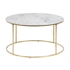 Konferenční stolek Boston 2, 80 cm, sklo/zlatá - 2