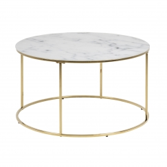 Konferenční stolek Boston 2, 80 cm, sklo/zlatá