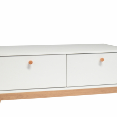 Konferenční stolek Caitlin, 100 cm, bílá / přírodní - 1