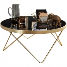 Konferenční stolek Cala, 82  cm, černá / zlatá - 1