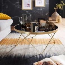 Konferenční stolek Cala, 82  cm, černá / zlatá - 3
