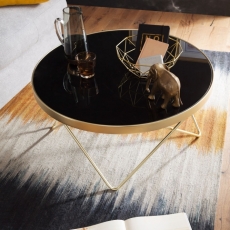 Konferenční stolek Cala, 82  cm, černá / zlatá - 5