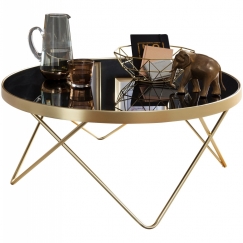 Konferenční stolek Cala, 82  cm, černá / zlatá