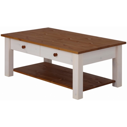 Konferenční stolek Chico, 100 cm, bílá / borovice - 1