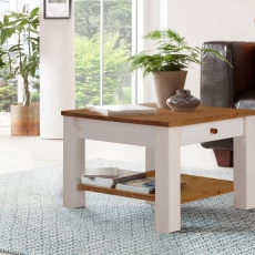 Konferenční stolek Chico, 60 cm, bílá / borovice - 2