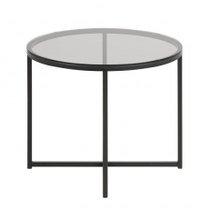 Konferenční stolek Claire kulatý, kouřová/černá - 2