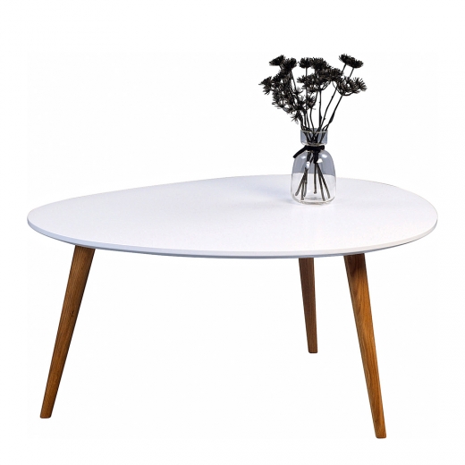 Konferenční stolek Cora, 90 cm, bílá/dub - 1