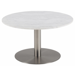 Konferenční stolek Corby, 80 cm, bílá/chrom