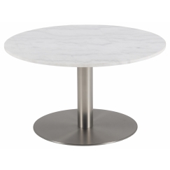 Konferenční stolek Corby, 80 cm, bílá/chrom