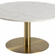 Konferenční stolek Corby, 90 cm, bílý mramor - 1