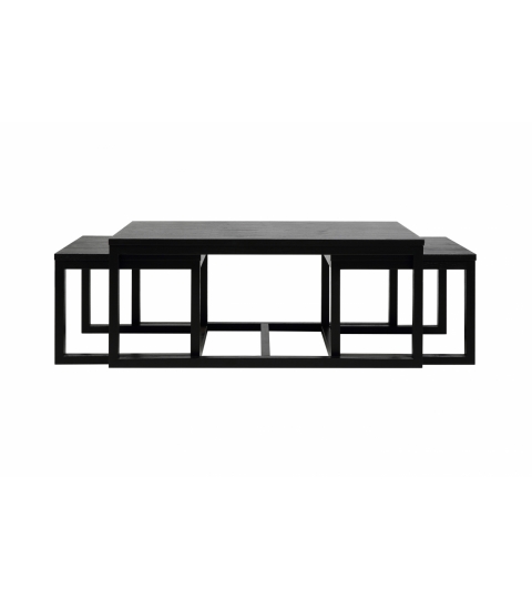 Konferenční stolek Cornus (SET 3ks), 120 cm, černá