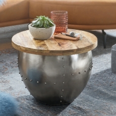 Konferenční stolek Couch, masiv mango, stříbrná - 2