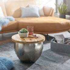 Konferenční stolek Couch, masiv mango, stříbrná - 4