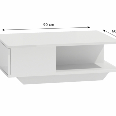 Konferenční stolek Denver, 90 cm, bílá lesk - 4