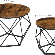 Konferenční stolek Derek (SET 2 ks), 50 cm, hnědá - 4