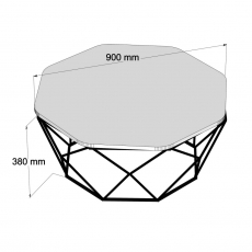 Konferenční stolek Diamond, 90 cm, černá - 5