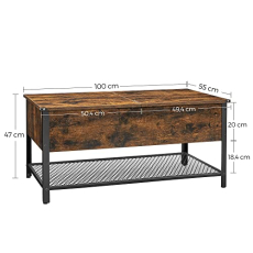 Konferenční stolek Fabian, 100 cm, hnědá - 5