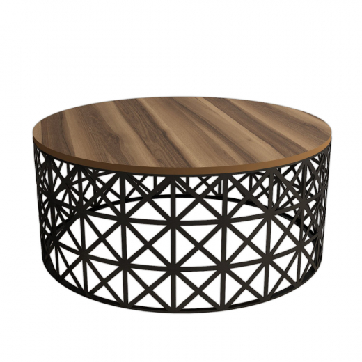 Konferenční stolek Ferforje, 90 cm, ořech / černá - 1