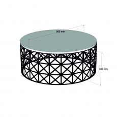 Konferenční stolek Ferforje, 90 cm, ořech / černá - 5