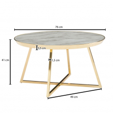 Konferenční stolek Furel, 76 cm, zlatá - 4