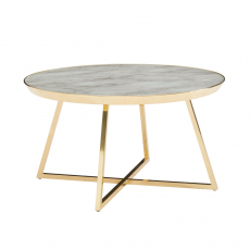 Konferenční stolek Furel, 76 cm, zlatá - 7