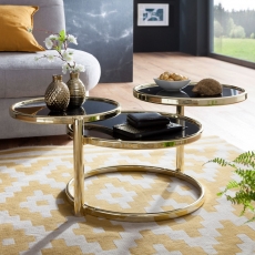 Konferenční stolek Futu, černá / zlatá - 2