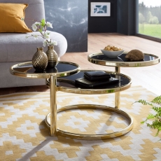 Konferenční stolek Futu, černá / zlatá - 3