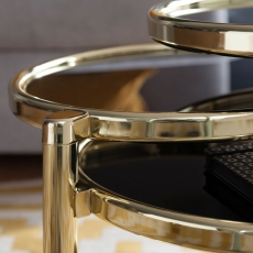 Konferenční stolek Futu, černá / zlatá - 7