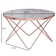 Konferenční stolek Galla, 85 cm, měděná - 4