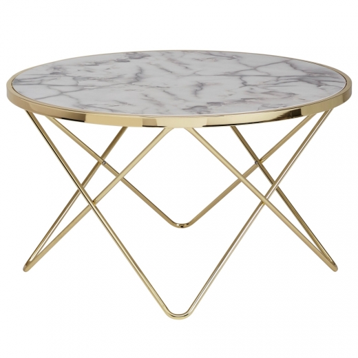 Konferenční stolek Galla, 85 cm, zlatá - 1