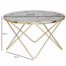 Konferenční stolek Galla, 85 cm, zlatá - 4