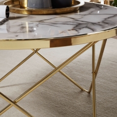 Konferenční stolek Galla, 85 cm, zlatá - 6