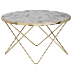 Konferenční stolek Galla, 85 cm, zlatá - 7