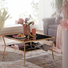 Konferenční stolek Gise, 70 cm, černá / zlatá - 3
